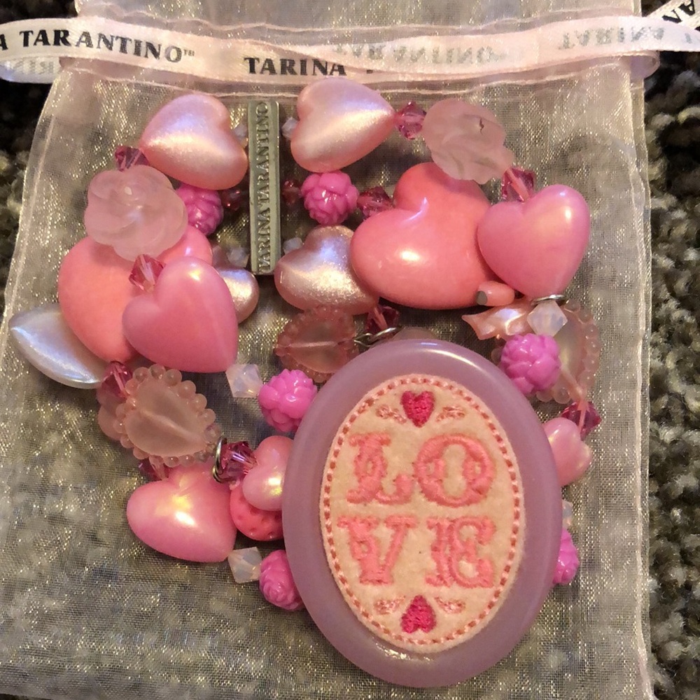Romantic Pink strawberry LOVE Heart Bracelet